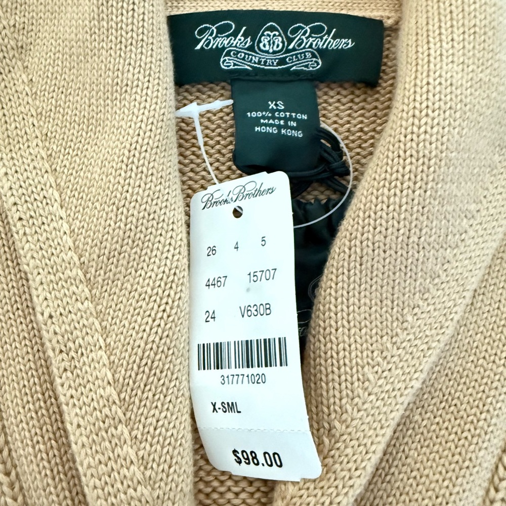 Brooks Brothers Women's Camel Shawl Cardigan Sweater XS NWT - Picture 4 of 6